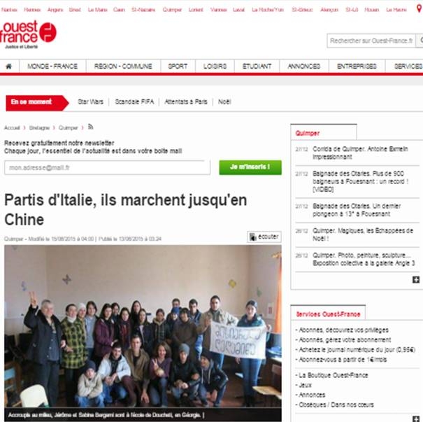 Article de presse <i>Ouest-France</i> (France)